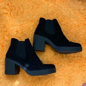Topshop Suede Heeled Boots